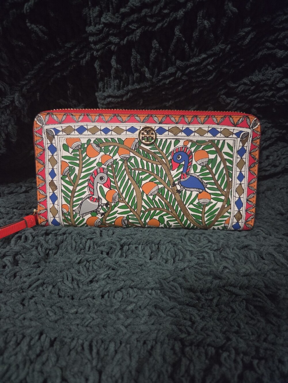 Tory Burch Robinson Printed Zip Around Wallet